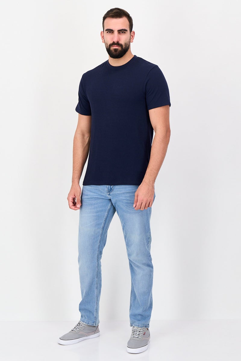 Threadbare Men Crew Neck Short Sleeve Plain T-Shirt, Navy - Image 4